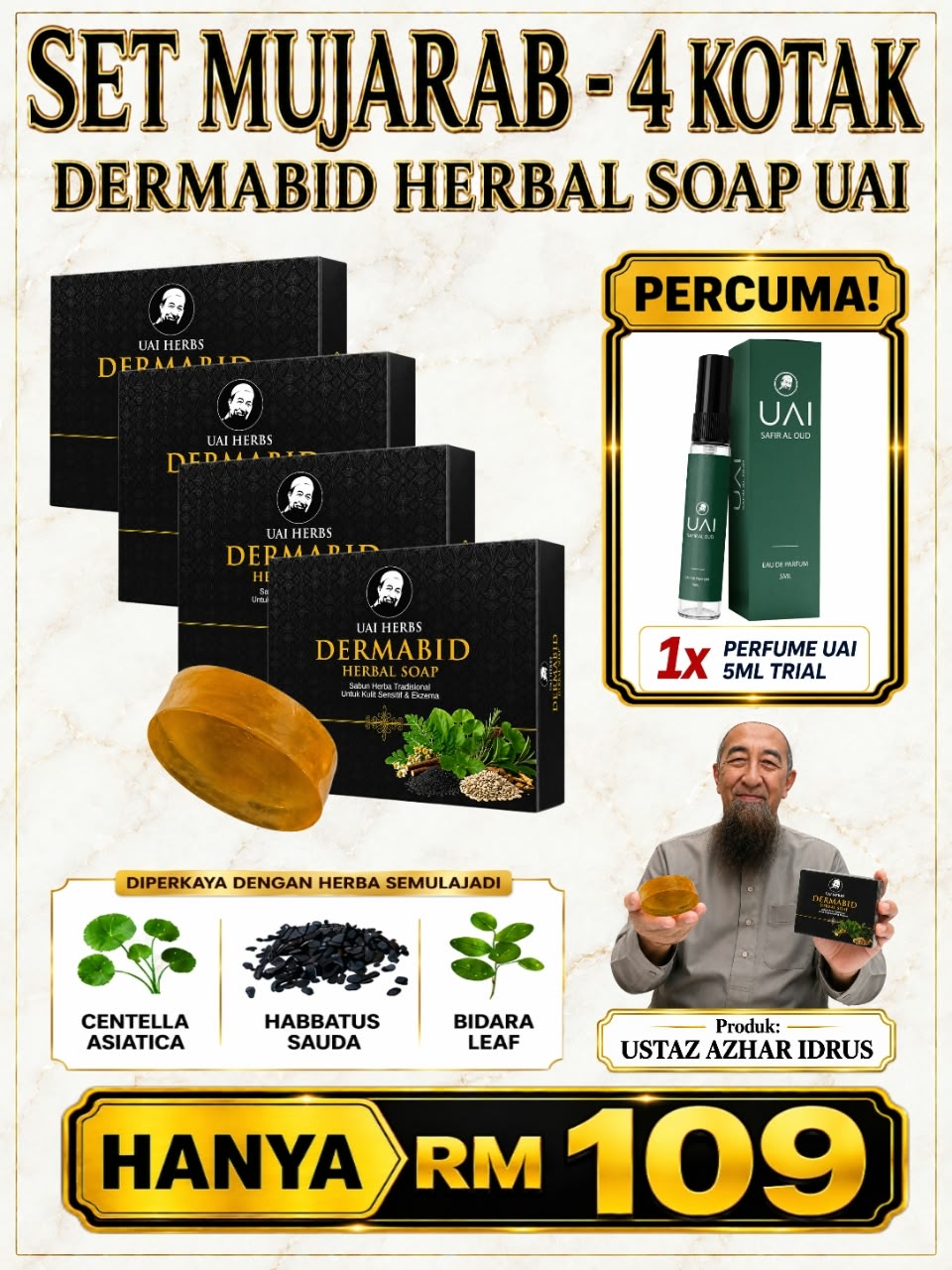 Set Mujarab 4 Kotak Dermabid Herbal Soap