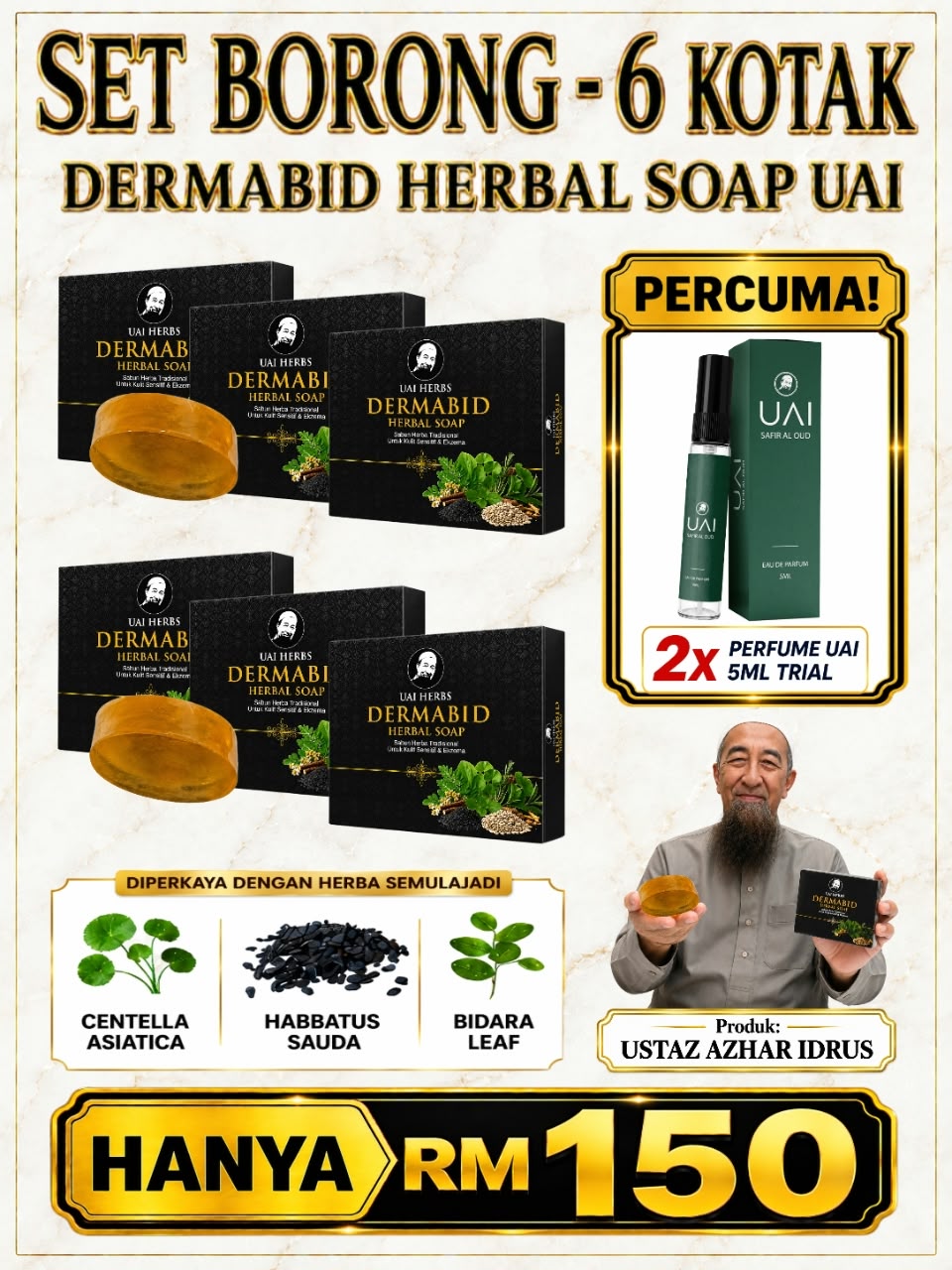 Set Borong 6 Kotak Dermabid Herbal Soap