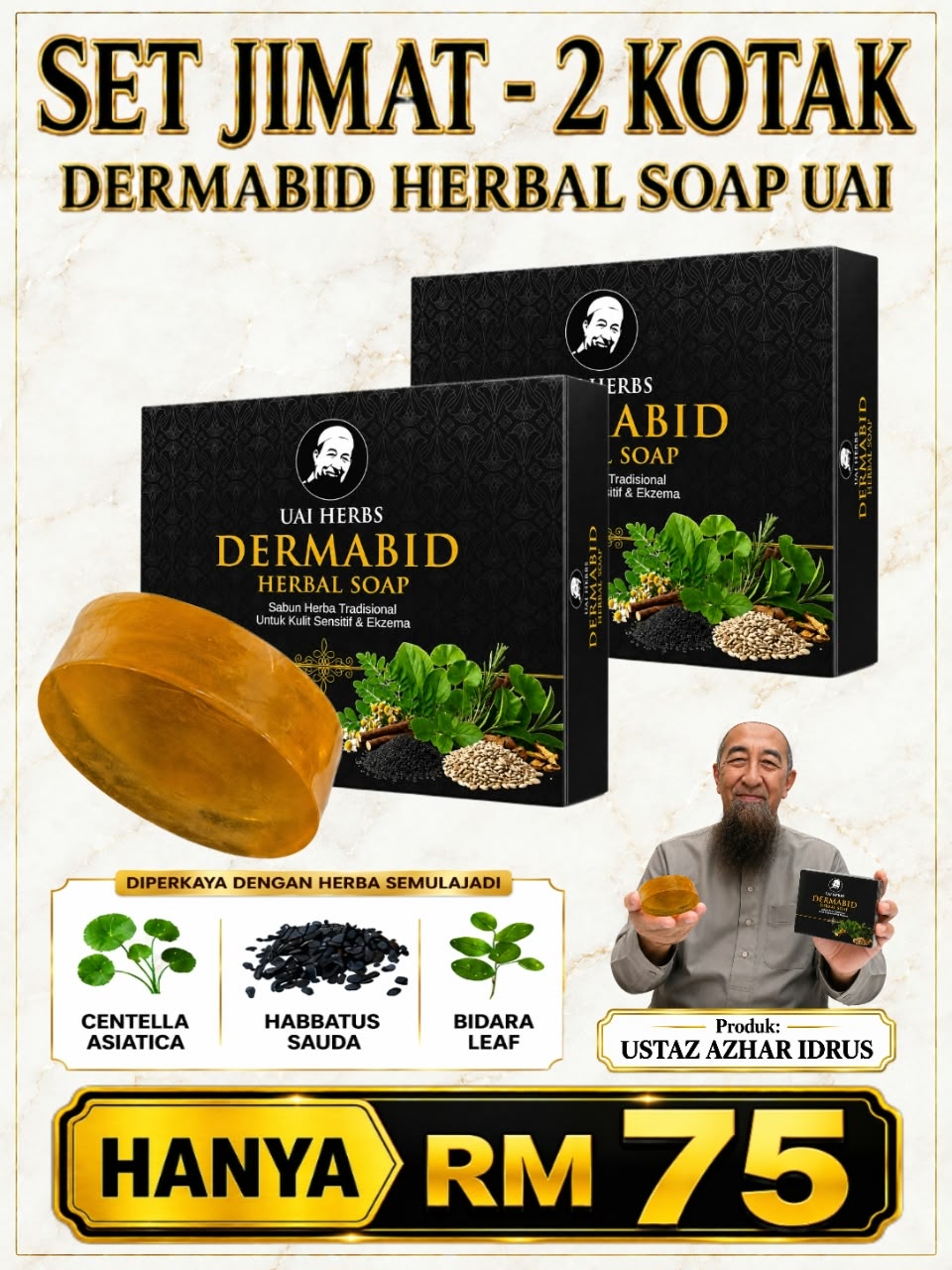 Set Jimat 2 Kotak Dermabid Herbal Soap